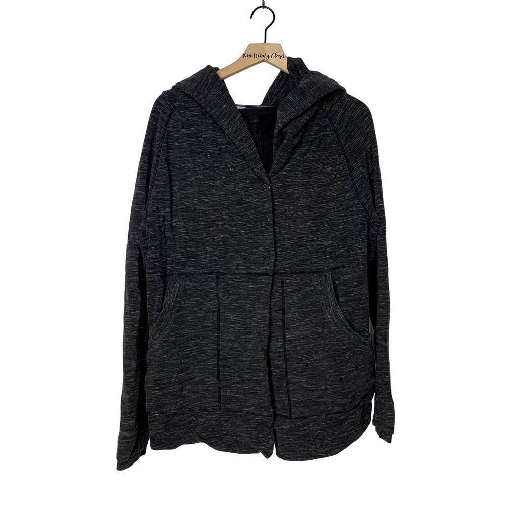 Lululemon Athletic Snap Button Find Your Centre Wrap Hooded Jacket Gray Size 8